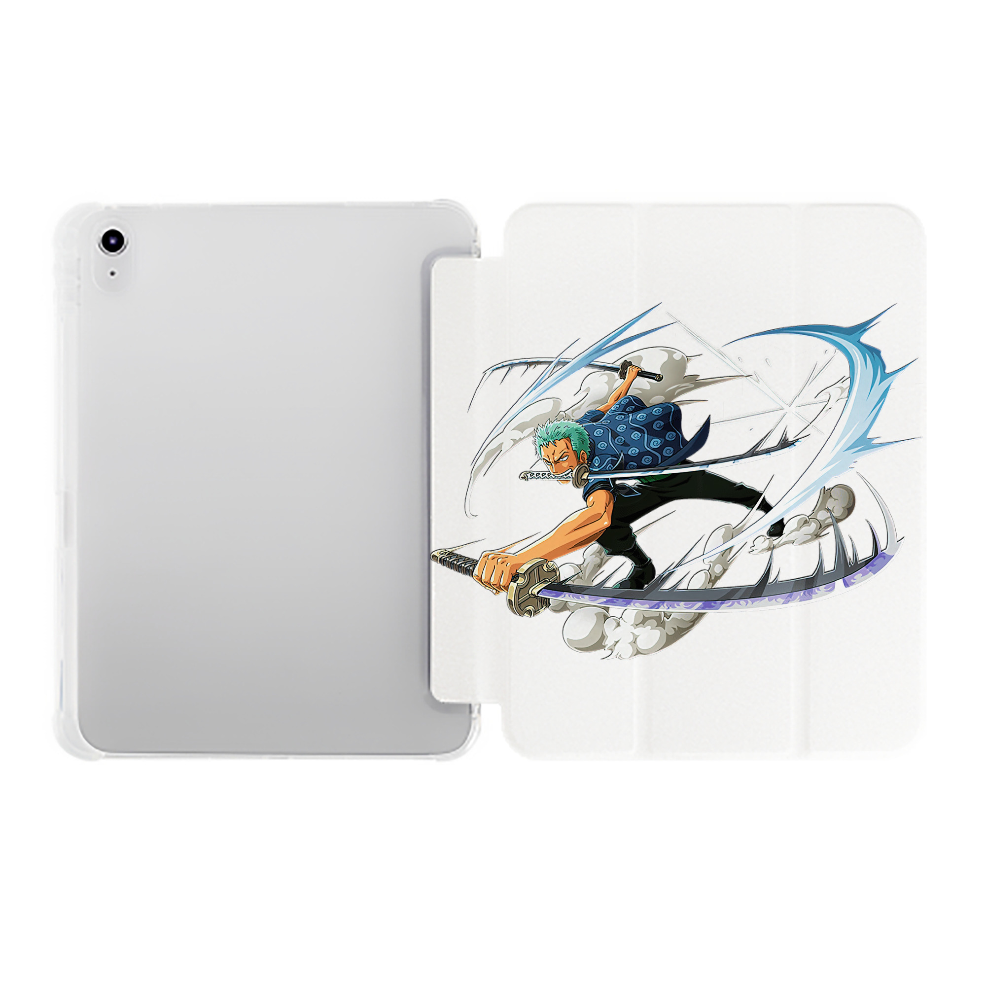 （画像用） ワンピース ロロノア・ゾロ ONE PIECE Roronoa Zoro IPad ケース ペン収納付き 三つ折りスタンド PUレザー×シリコン 対応機種9.5/10.5/10.9インチ